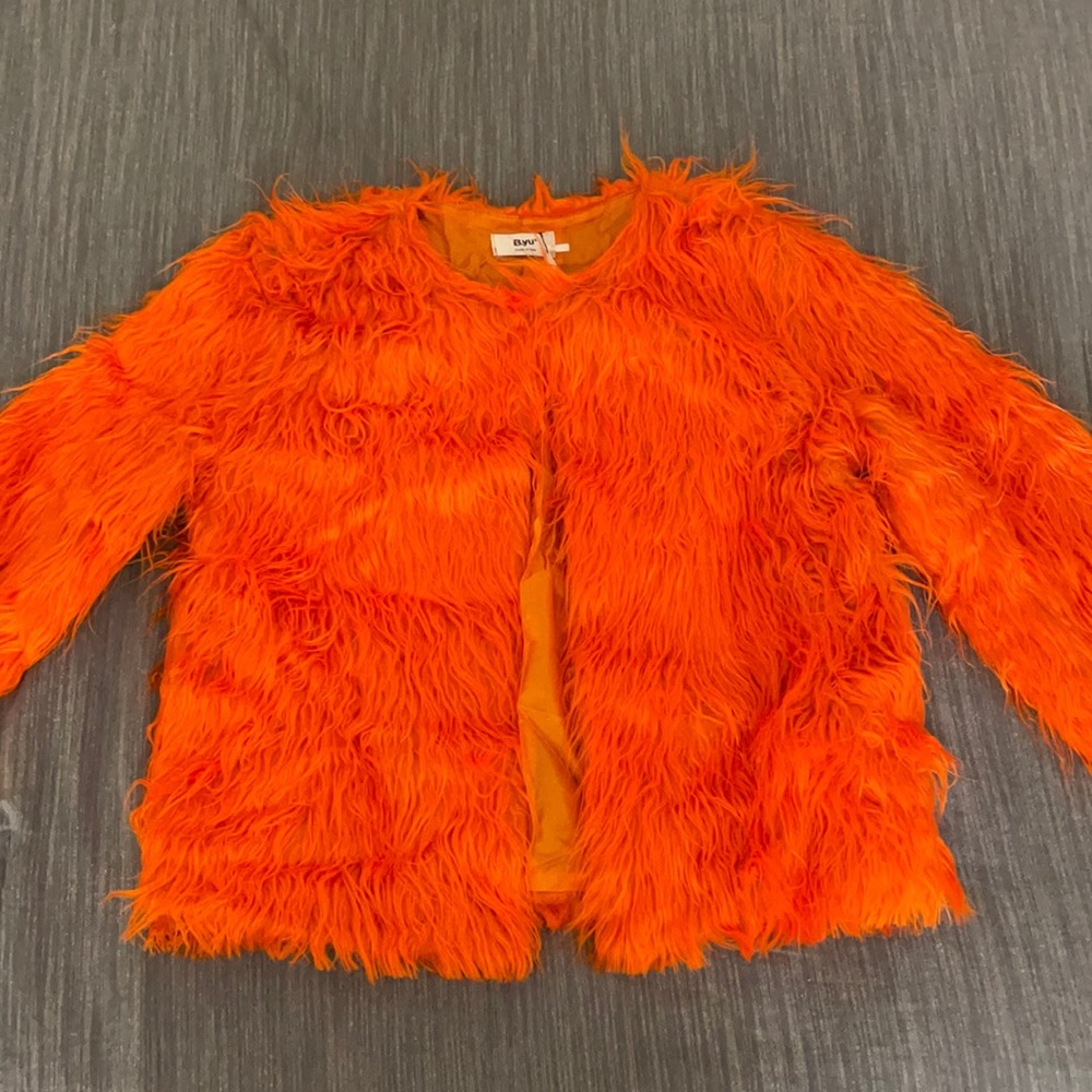 Orange shaggy jacket